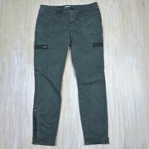 Madewell Army Green Fatigue Cargo Skinny Ankle Utility Zip Pockets Pants 30